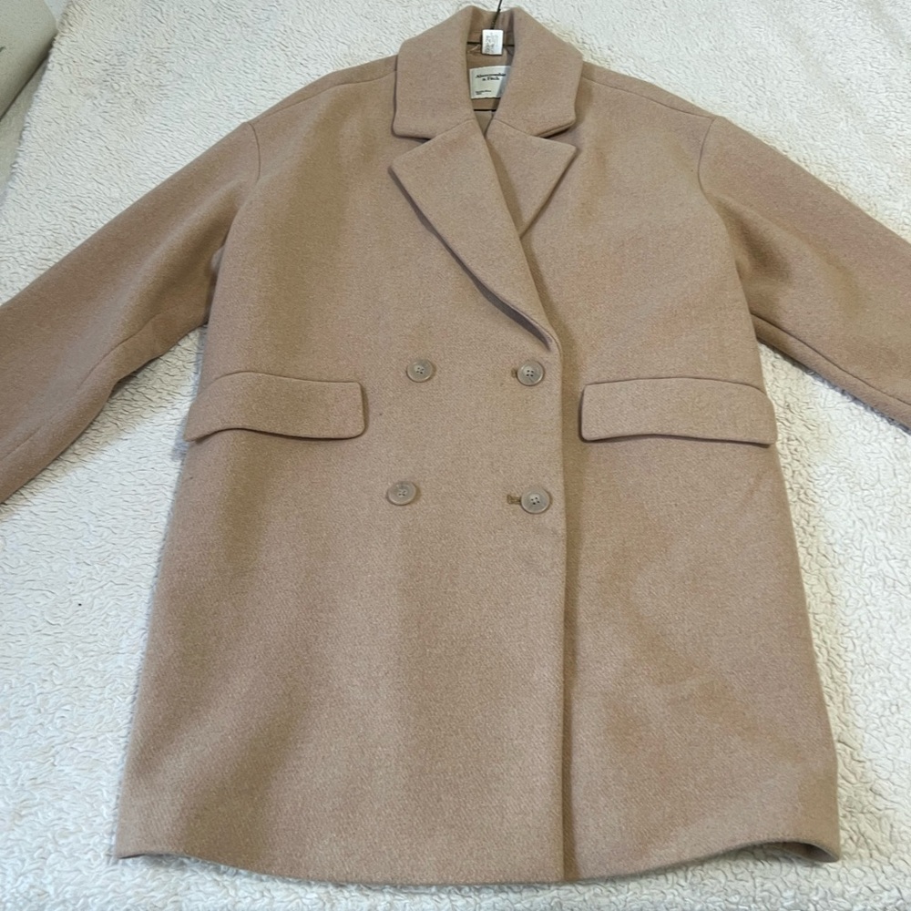 Abercrombie & Fitch Beige Pea Coat